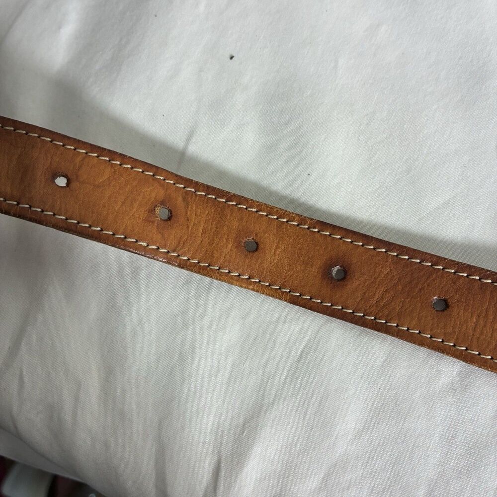 VTG Joan & David Belt Small Brown Leather Sculptural Waist Statement Boho 90s - Picture 7 of 11